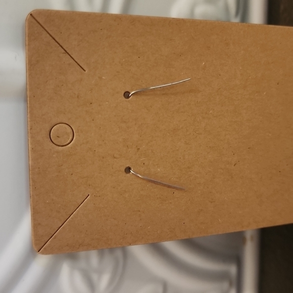 3 for $15-Red and Silver Striped Dangling Fishhook Backed Earrings - Picture 4 of 4